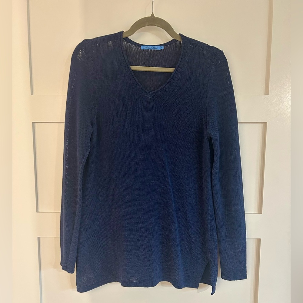 JMcLaughlin V-neck Sweater Navy Size Medium